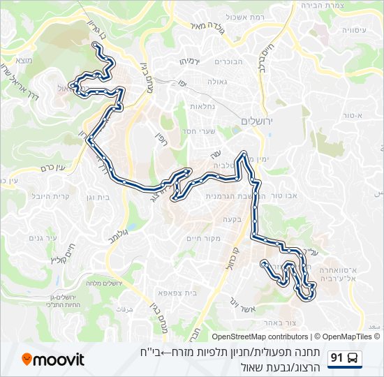 91 bus Line Map