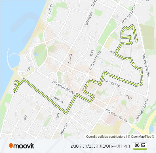 Автобус 86: карта маршрута