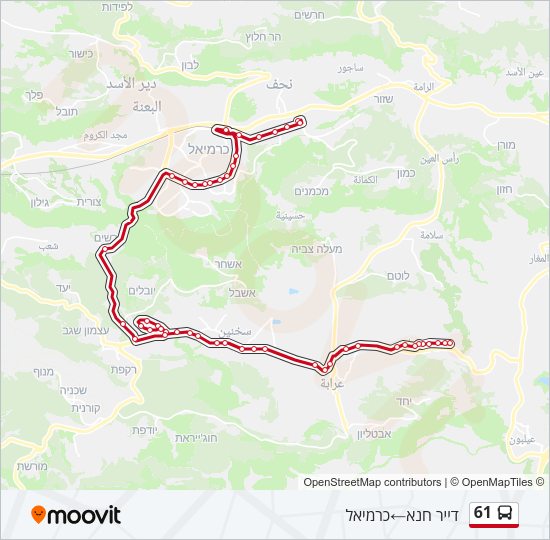 61 Bus Line Map