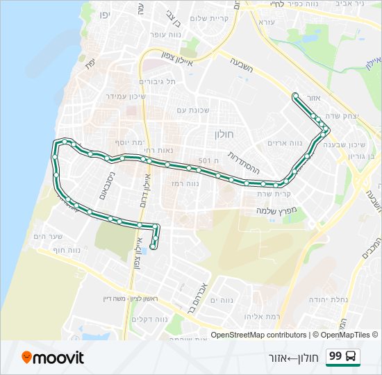 99 bus Line Map