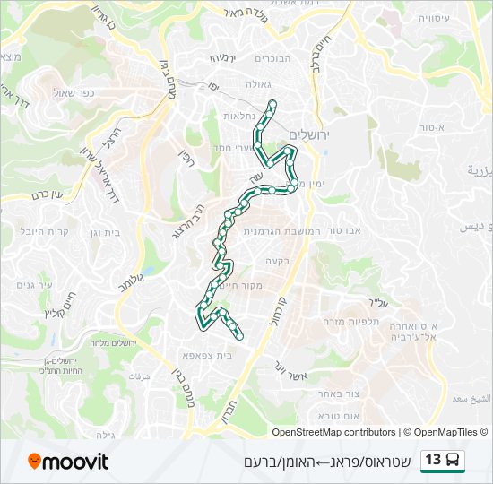 13 bus Line Map