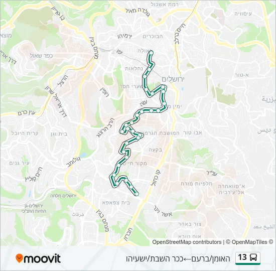 13 Bus Line Map
