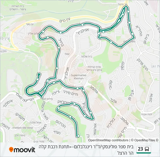 Автобус 23: карта маршрута