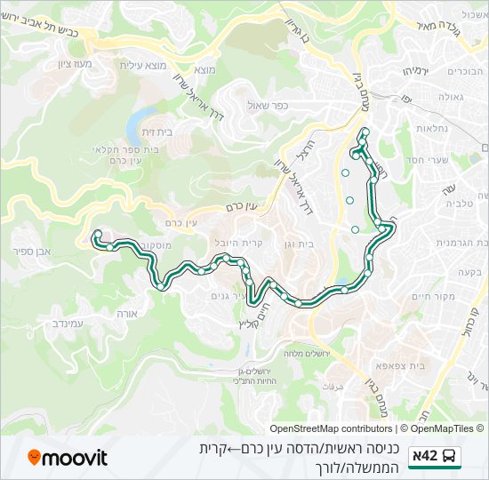 42א bus Line Map