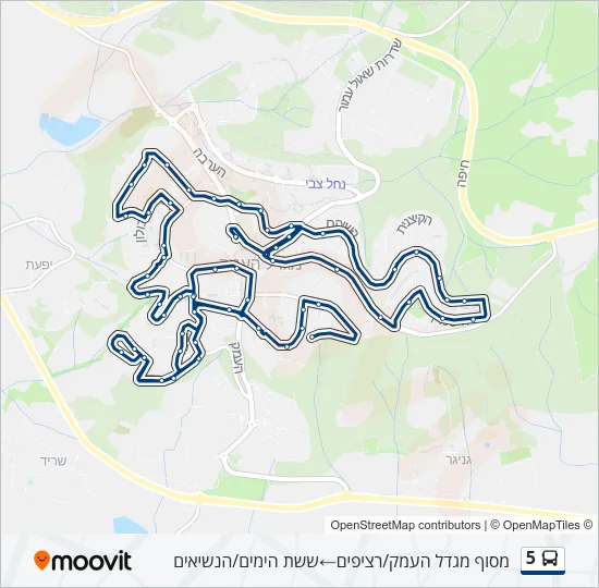5 Bus Line Map