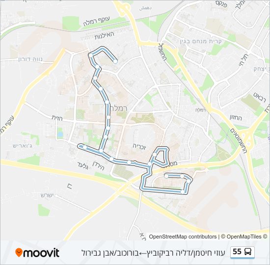 Автобус 55: карта маршрута