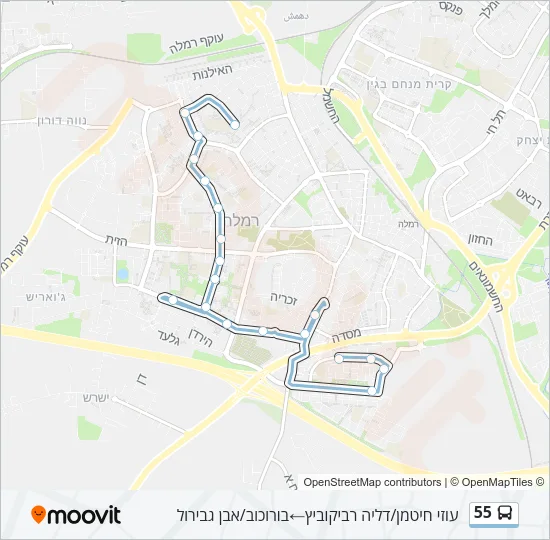 55 Bus Line Map