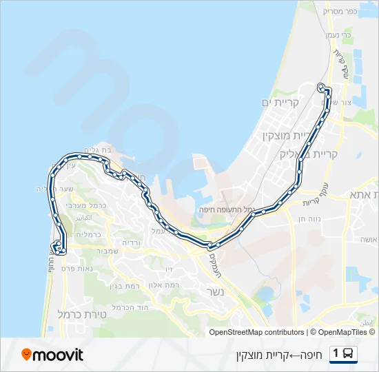 1 Bus Line Map