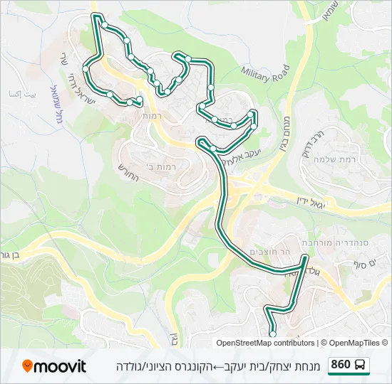 860 Bus Line Map