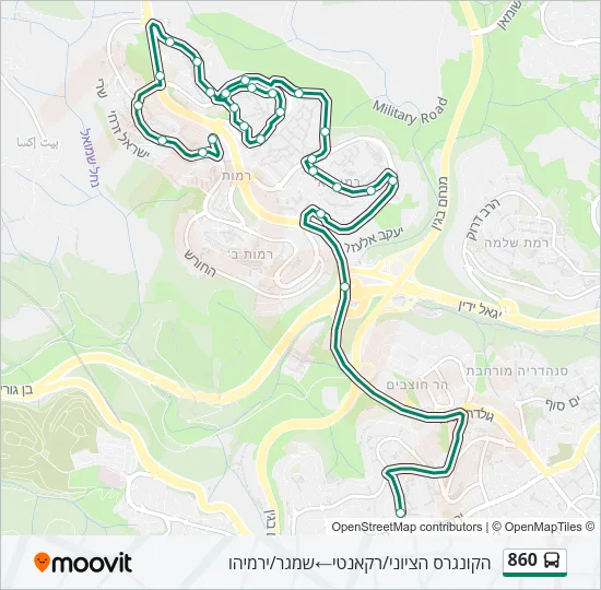 860 Bus Line Map