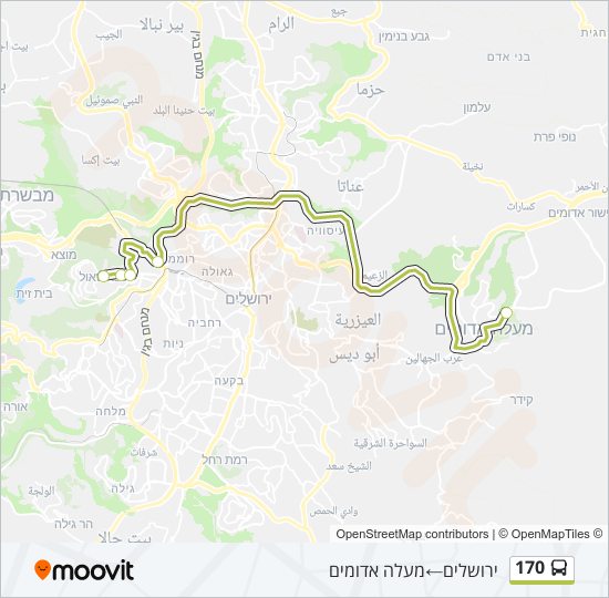 170 bus Line Map