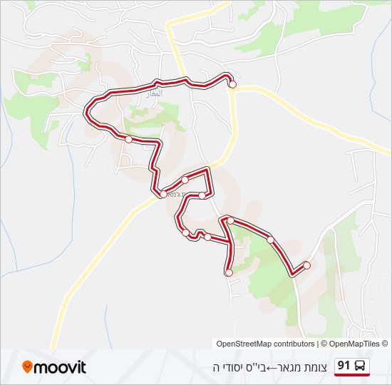 91 Bus Line Map