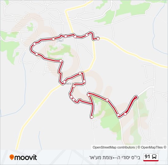 91 Bus Line Map