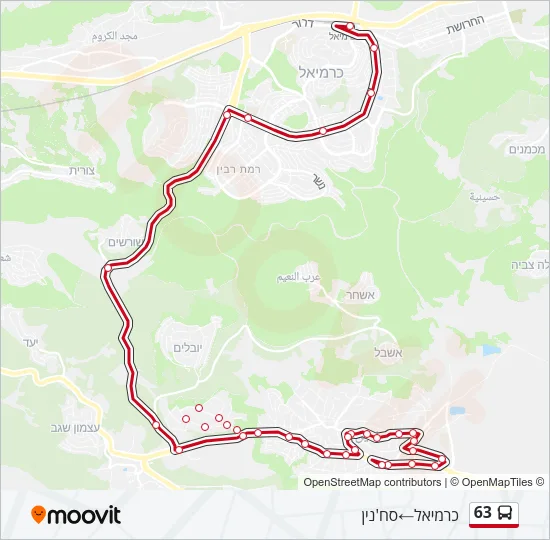 63 Bus Line Map
