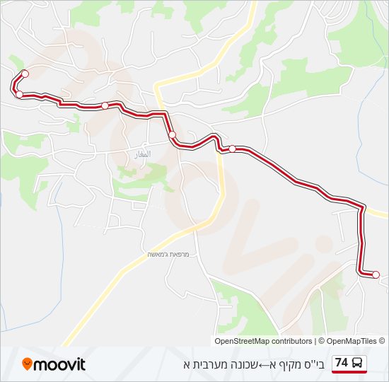 74 Bus Line Map