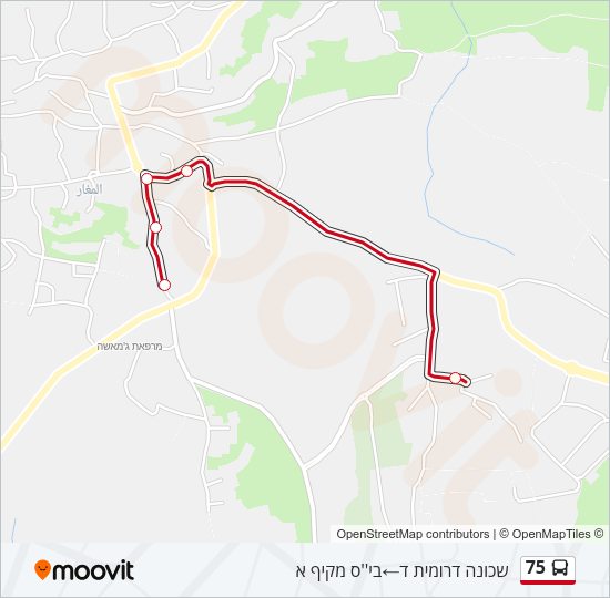 Автобус 75: карта маршрута