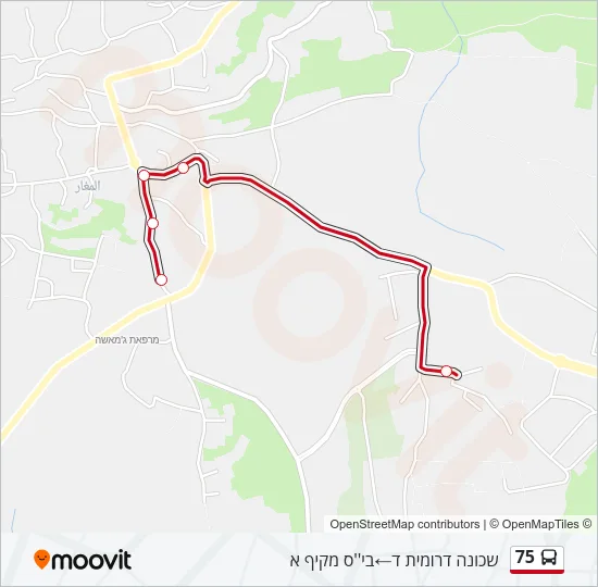Автобус 75: карта маршрута