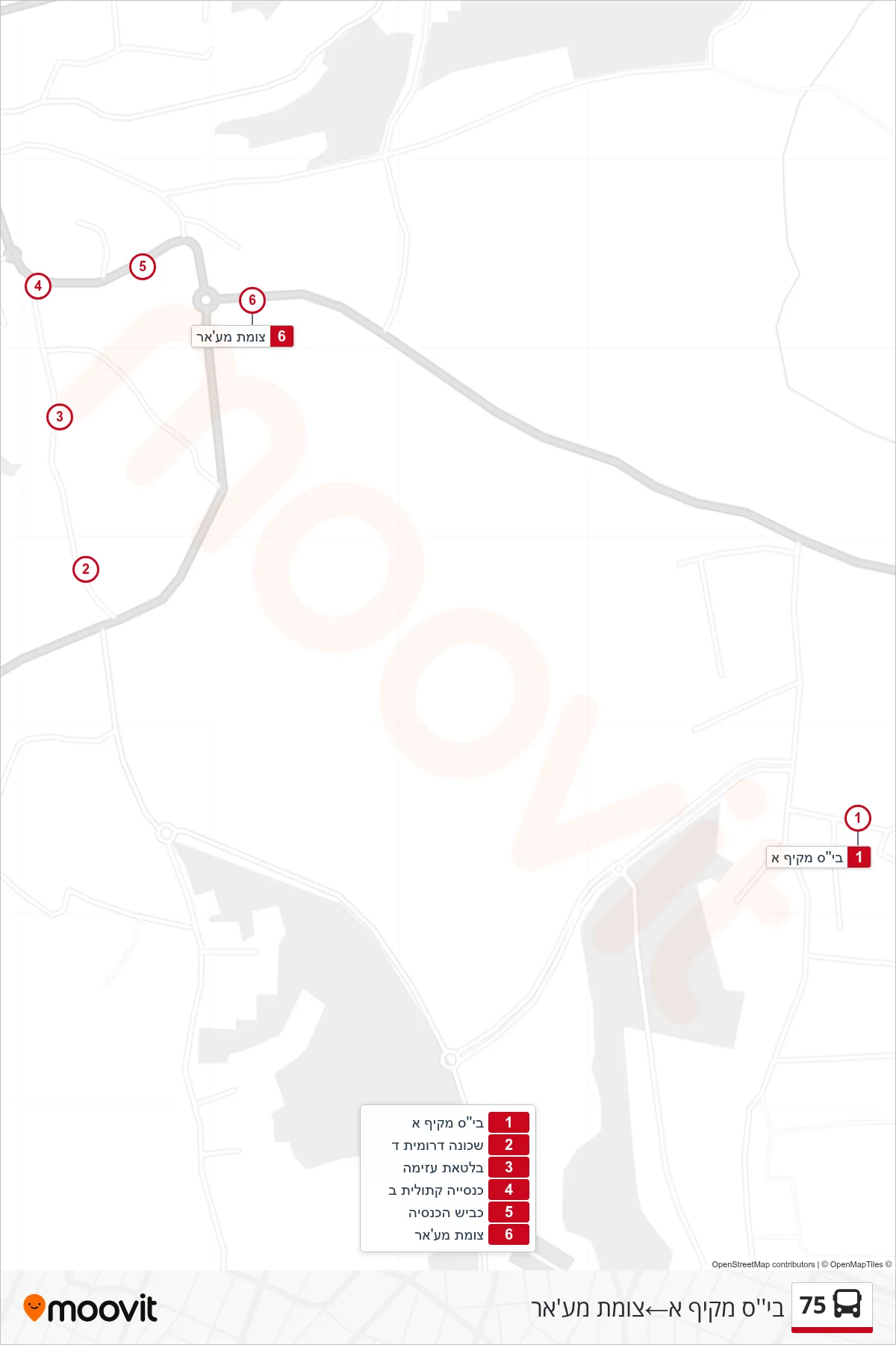 75  Line (Comprehensive School A‎→Maghar Junction) route and stops on a map
