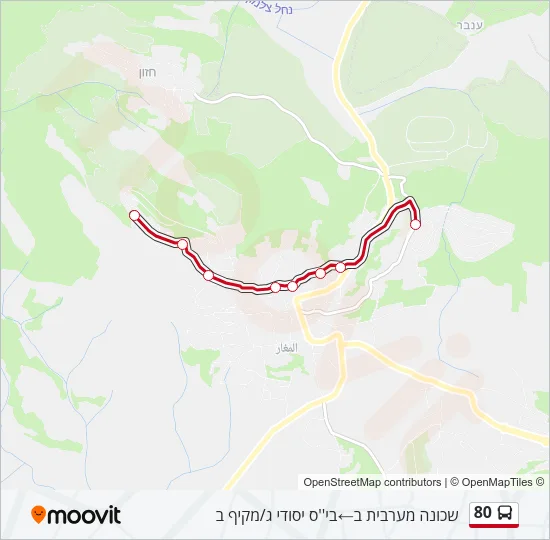 80 Bus Line Map