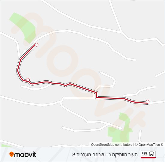 93 Bus Line Map
