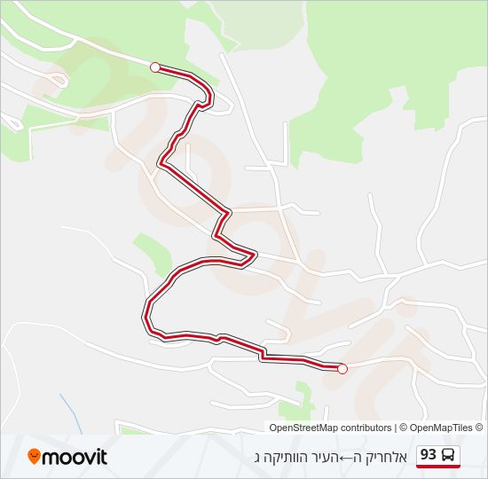 93 Bus Line Map