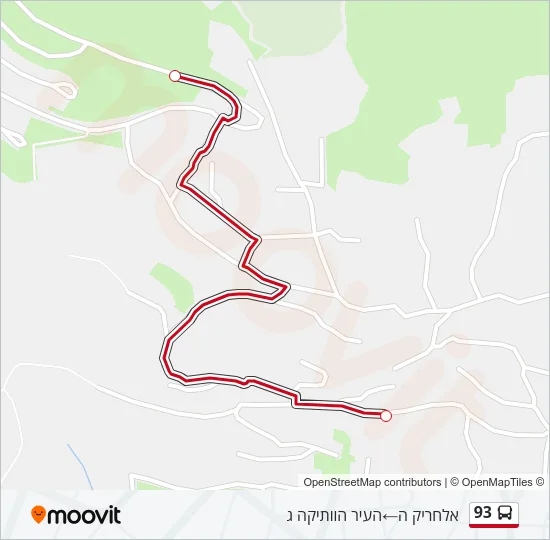 Автобус 93: карта маршрута