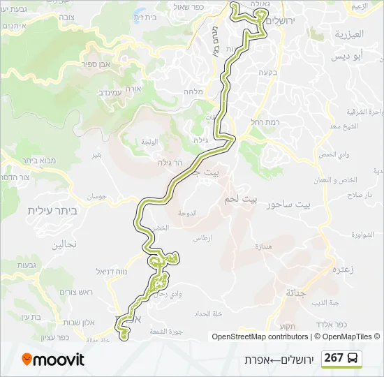 267 Bus Line Map