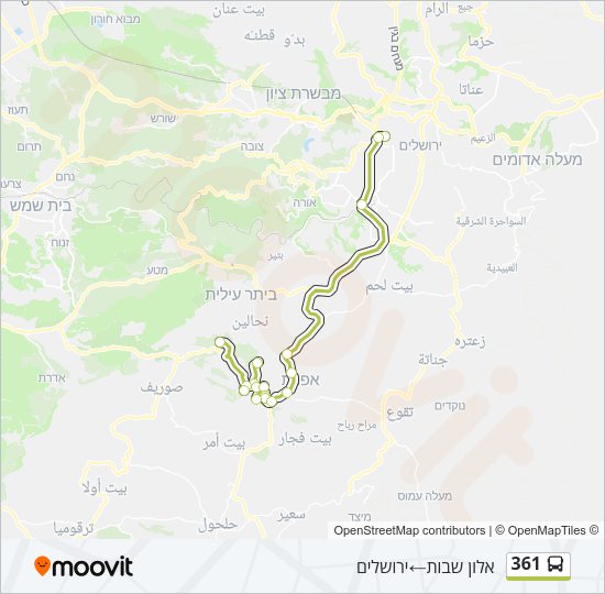 361 Bus Line Map