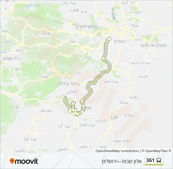 361 Bus Line Map
