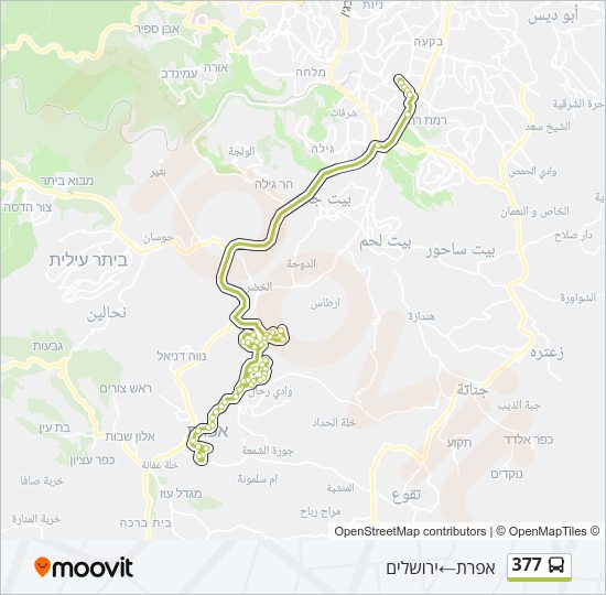 377 Bus Line Map