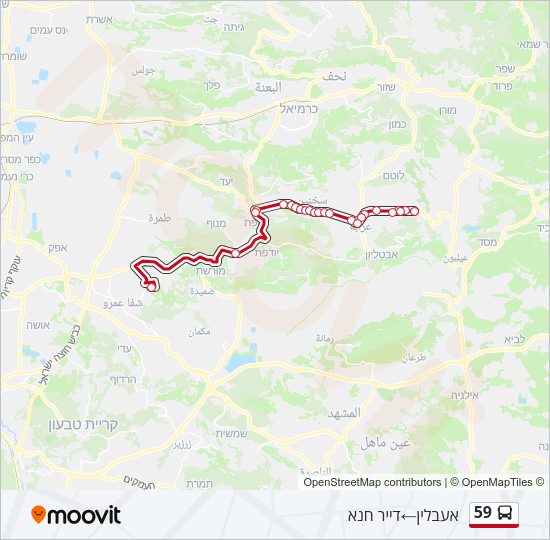 59 Bus Line Map