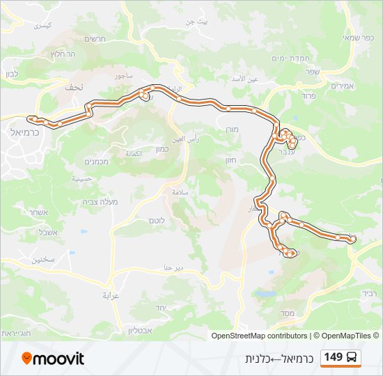 149 bus Line Map