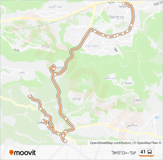 41 Bus Line Map