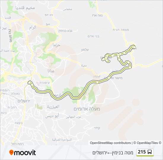 215 bus Line Map