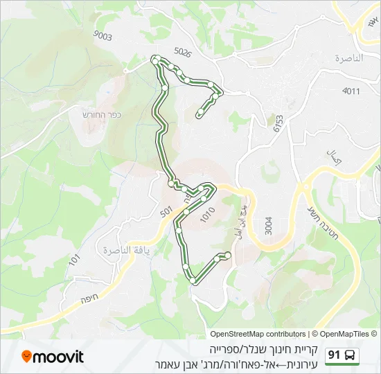 91 Bus Line Map