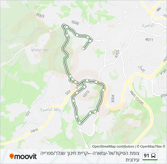 91 Bus Line Map
