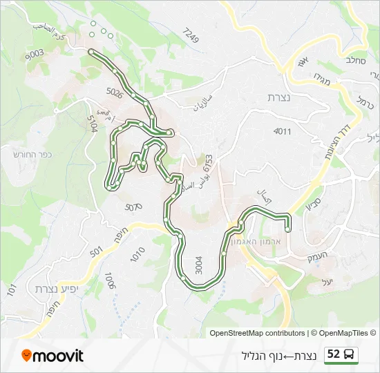 52 Bus Line Map