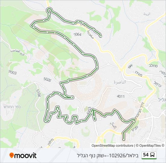 54 Bus Line Map