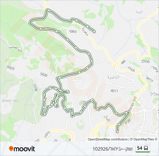 54 Bus Line Map