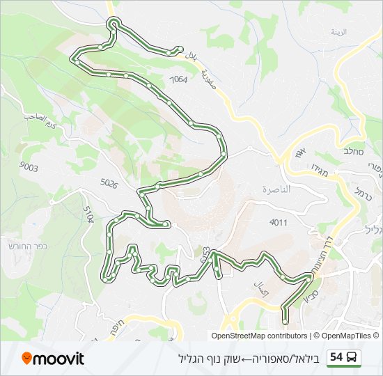 54 Bus Line Map