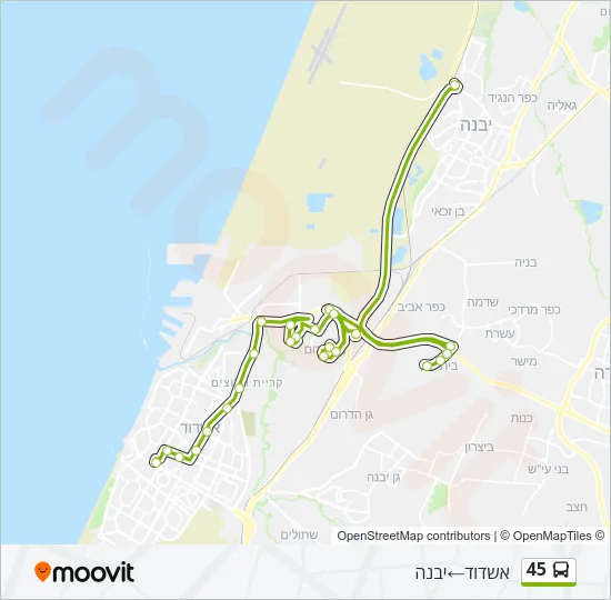 45 Bus Line Map