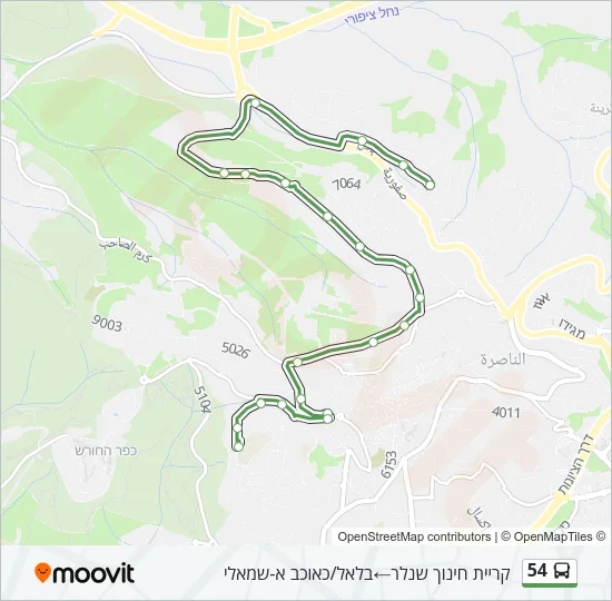 54 Bus Line Map