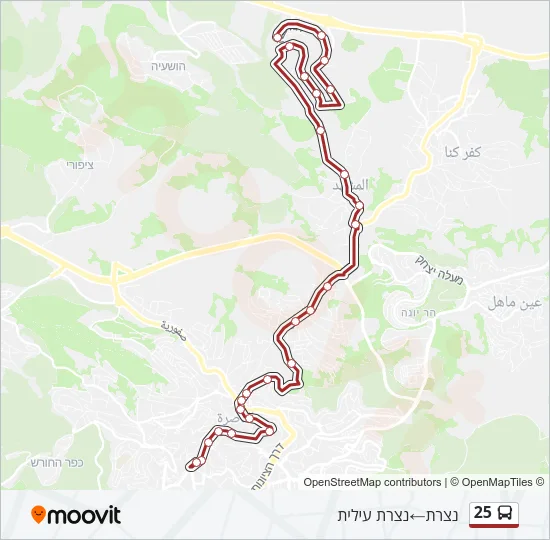25 Bus Line Map