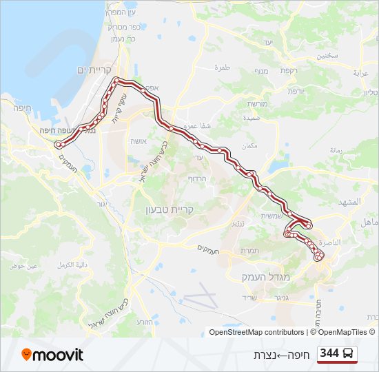 Автобус 344: карта маршрута