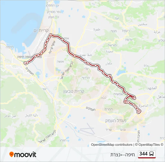 344 Bus Line Map
