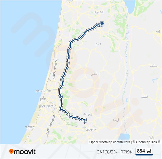 854 bus Line Map