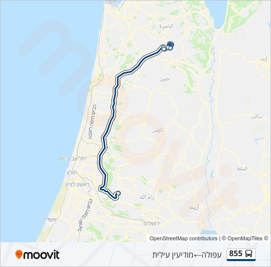 855 bus Line Map