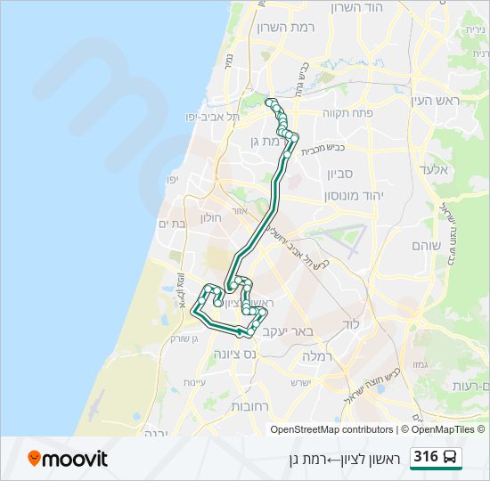316 Bus Line Map