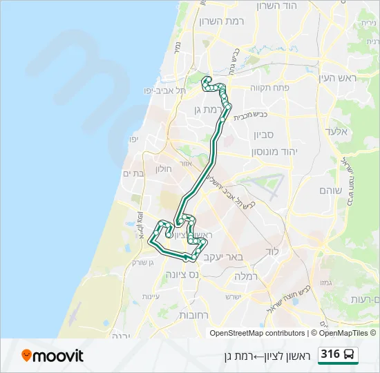 316 Bus Line Map