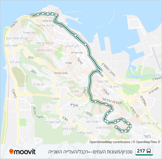 217 bus Line Map